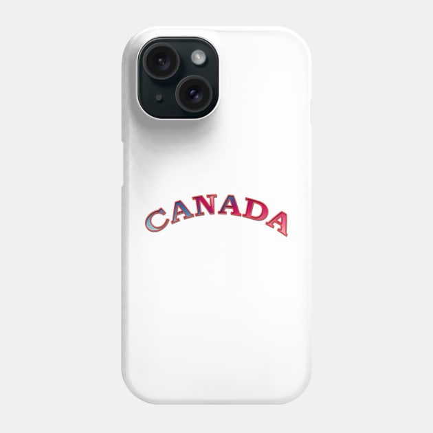 Canada Word Art in shades of Blue and pink Phone Case by Star58