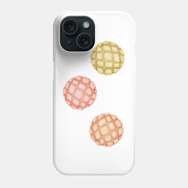 Melon Pan Bread Japanese Snack Illustration - Without Background Phone Case by lizillu