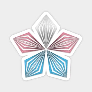 Transgender Pride Flag Colored Geometric Starburst Magnet