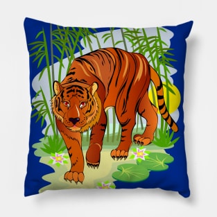 Tiger in fairyland jungle Pillow