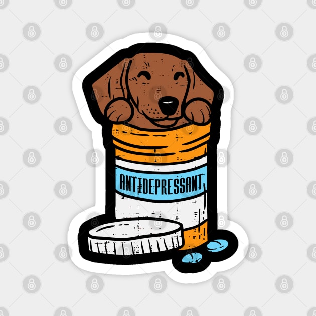 antidepressant cute dachshund Magnet by kenjones