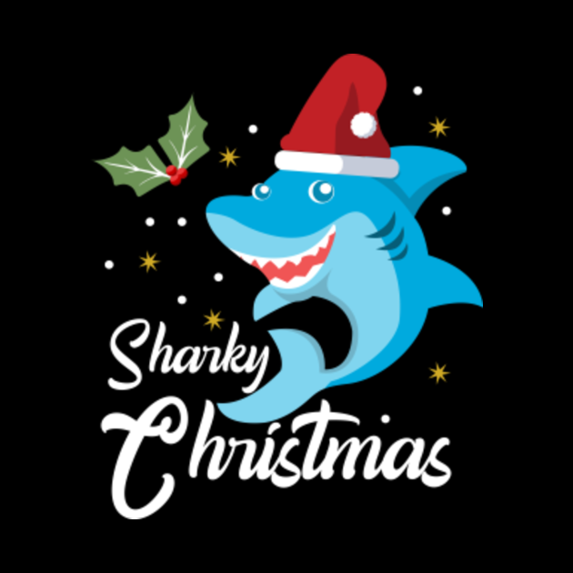 Sharky merry Christmas Shark Scuba Diving Freediving design Diving