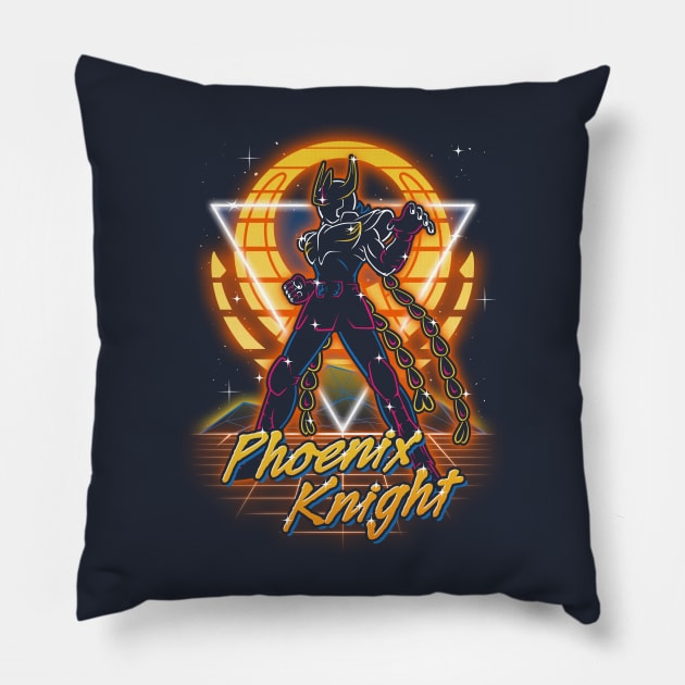 Retro Phoenix Knight Pillow by Olipop