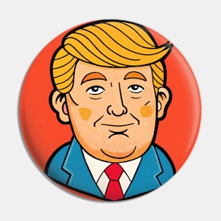 Donald Trump Illustration Pin