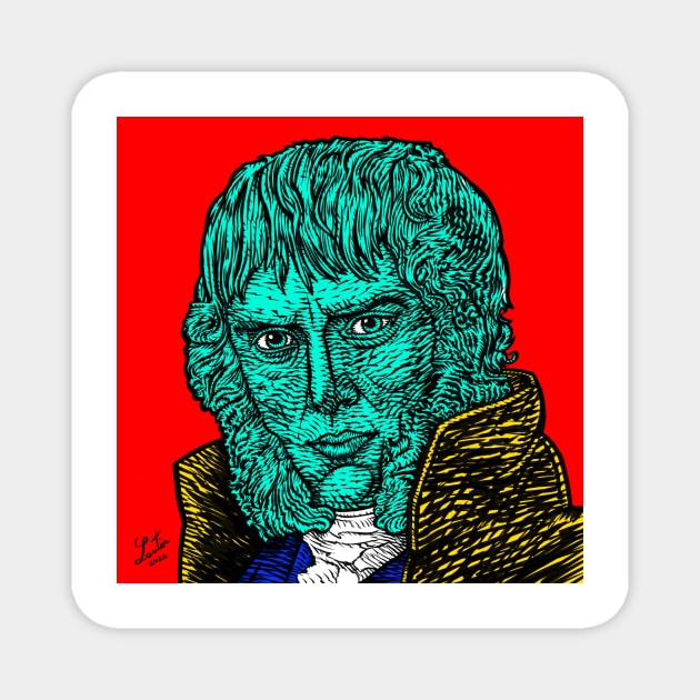 CASPAR DAVID FRIEDRICH ink and acrylic portrait Magnet by lautir