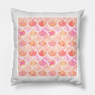 Orange and rose scales Pillow