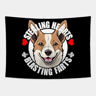 Funny Canaan Dog Stealing Hearts Blasting Farts Puppy Tapestry