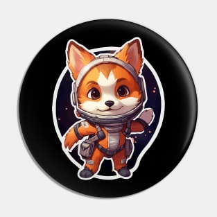 Red Fox Astronaut Pin