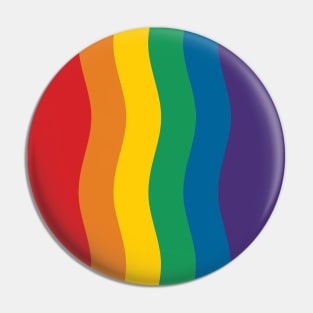 Rainbow Pride Flag (Proud LGBTQ+ Community Pride Flag) Wave Version Pin