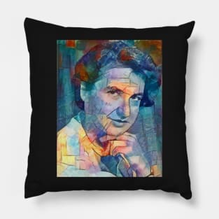 Rosalind Franklin Women in Science STEM Watercolor Abstract Portrait Pillow