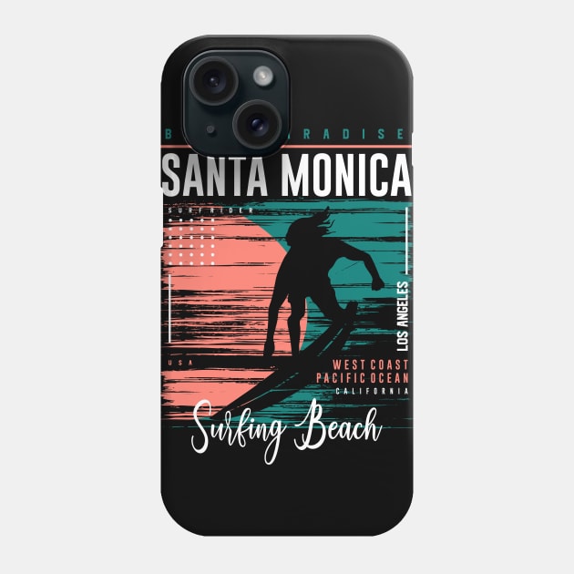 Santa Monica Surfing Phone Case by SM Shirts