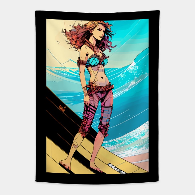 surf vibes, surfer girl, beach party, v3 Tapestry by H2Ovib3s