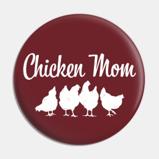 Chicken Mom Hen Silhouettes for Poultry Lovers Pin