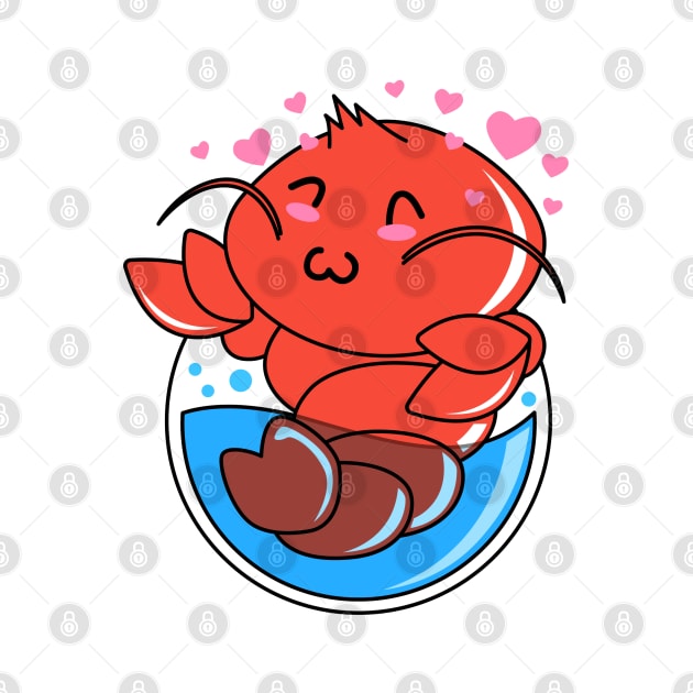Cute Lobster Cartoon Character by BrightLightArts