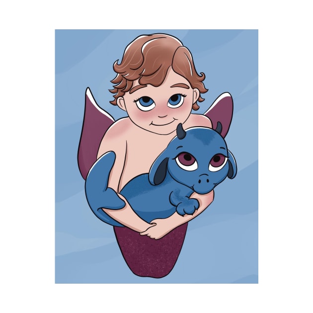 A Merchild and His Dragon by A2Gretchen