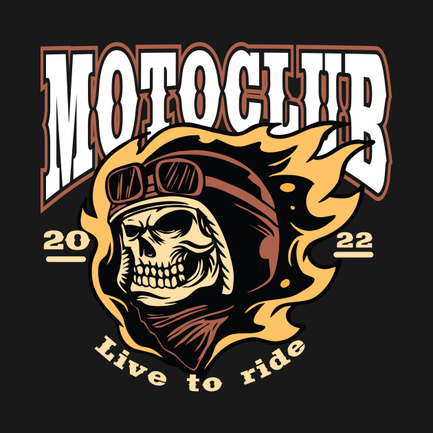 skull head moto club by wemuf