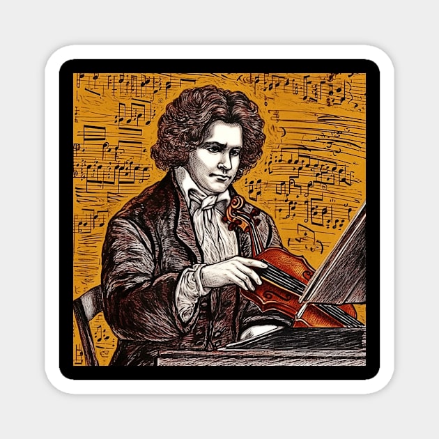 Ludwig van Beethoven Magnet by ComicsFactory