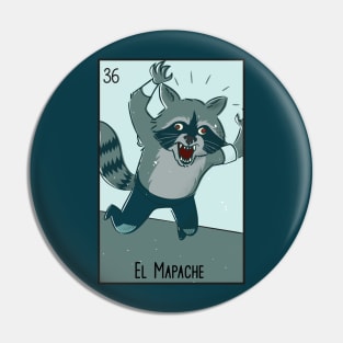 El Mapache // Mexican Luchador Loteria Card Pin