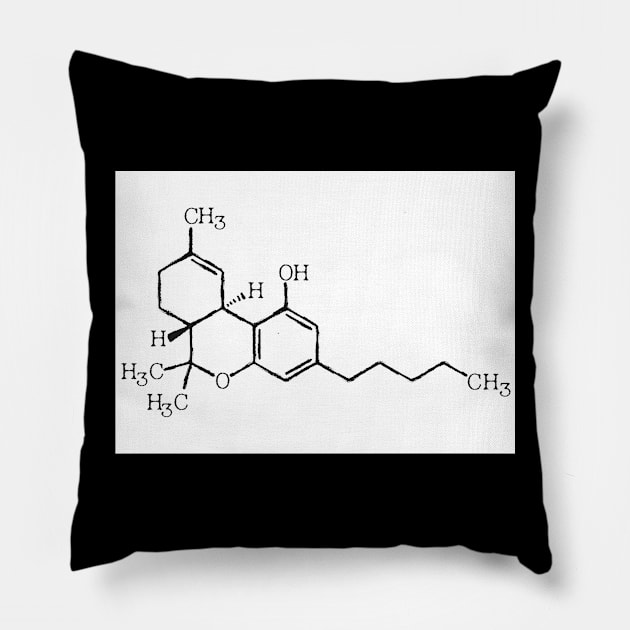 THC molecule Pillow by MarkoShirt