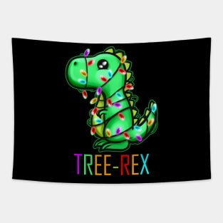 Christmas Tree Rex T-Rex Fairy Lights Light Chain Christmas Tapestry