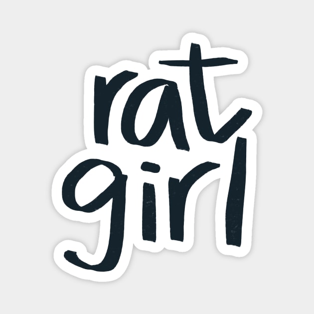 Rat Girl - black Magnet by Krumla