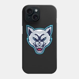 Angry wolf head illustration character Phone Case