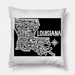 Louisiana Map Pillow