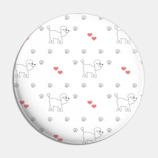 Cute poodle dog surface print Pin