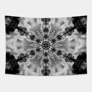 Black and White Contemporary Geometric Textile Pattern Tapestry