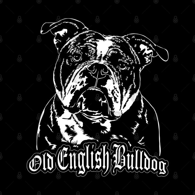 Old English Bulldog dog lover Portrait by wilsigns