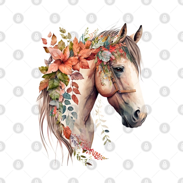 Watercolor Boho Horse by Chromatic Fusion Studio