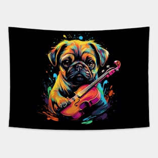 Pug Playing Violin Tapestry
