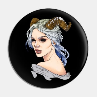 Girl with Gold Horn Pin