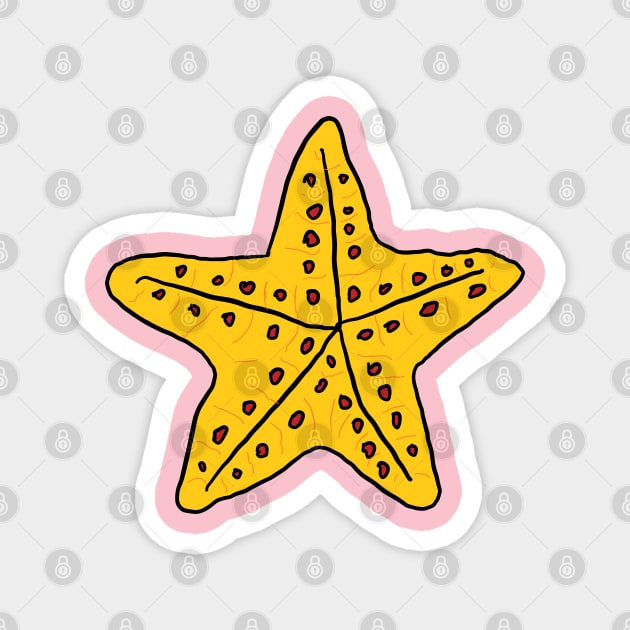 Starfish, Sea star. A cute, pretty sea star drawing. Magnet by Blue Heart Design