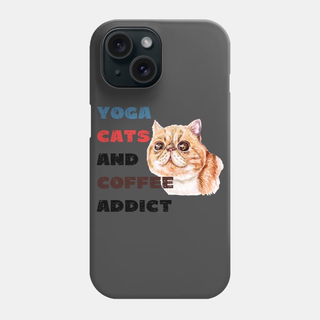 Yoga cats and coffee addict funny quote for yogi Phone Case by Red Yoga