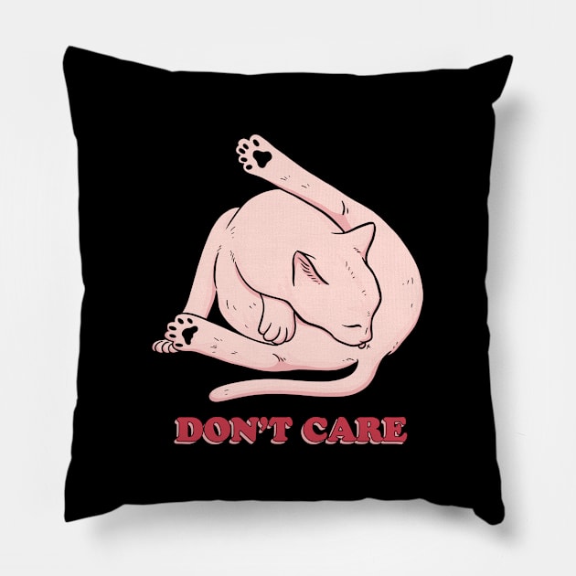 Don't Care Pillow by olddesigntees