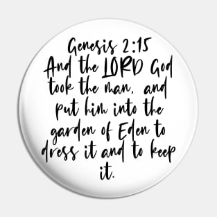 Genesis 2:15 Bible Verse Pin