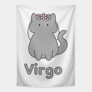 Virgo Cat Zodiac Sign with Text Tapestry