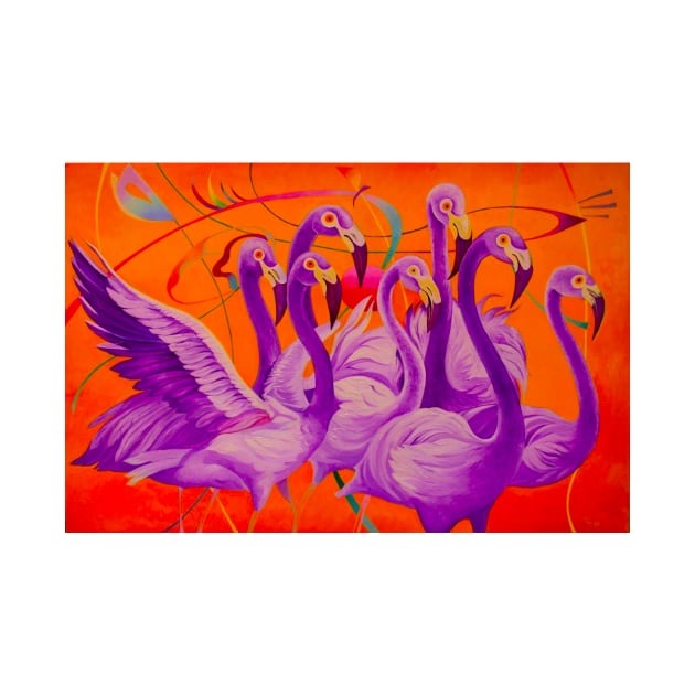 Purple Flamingo by Binovska