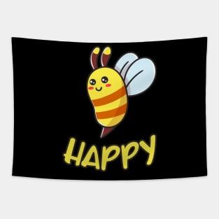 Bee Happy Funny Bee Beekeeper Gift Tapestry
