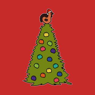 Thanksgiving Tree with Turkey Topper Graphic T-Shirt