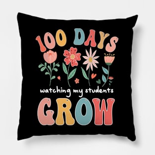 100 Day Watching My Students Grow 100 days of School Teacher Pillow