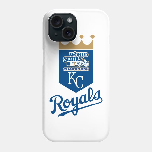 Kansas City Royals 1985 World Series Champs - Blue Font Phone Case by dvstinjames