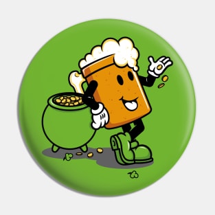 Cartoon Beer Irish Pale Ale St. Patricks Day Pin