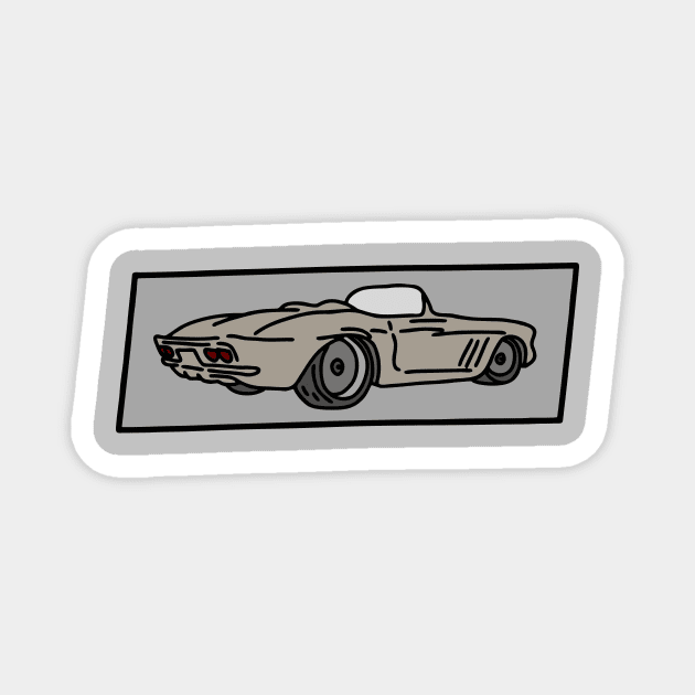 old automotive car illustration Magnet by fokaction