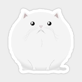 Sfurical round snowball cat Magnet