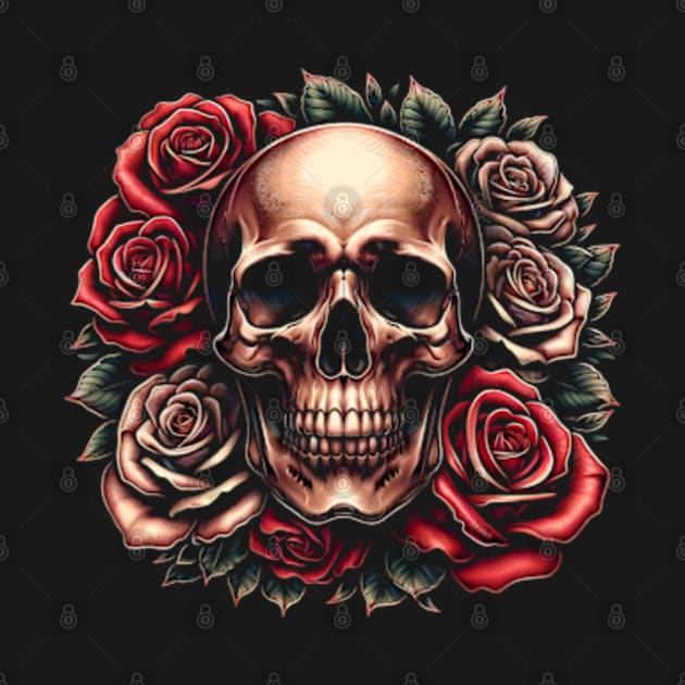 Skull and Roses by Neon Galaxia