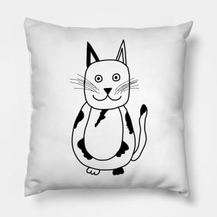 Black and White Cat Pillow