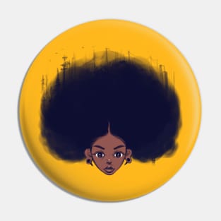 Afro Melanin Girl Black Pride Gift Pin