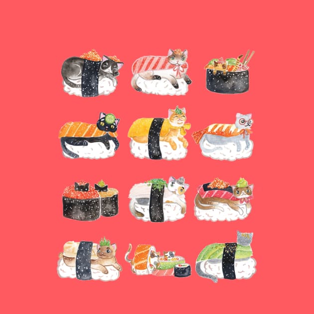 Sushi Cats by jessthechen